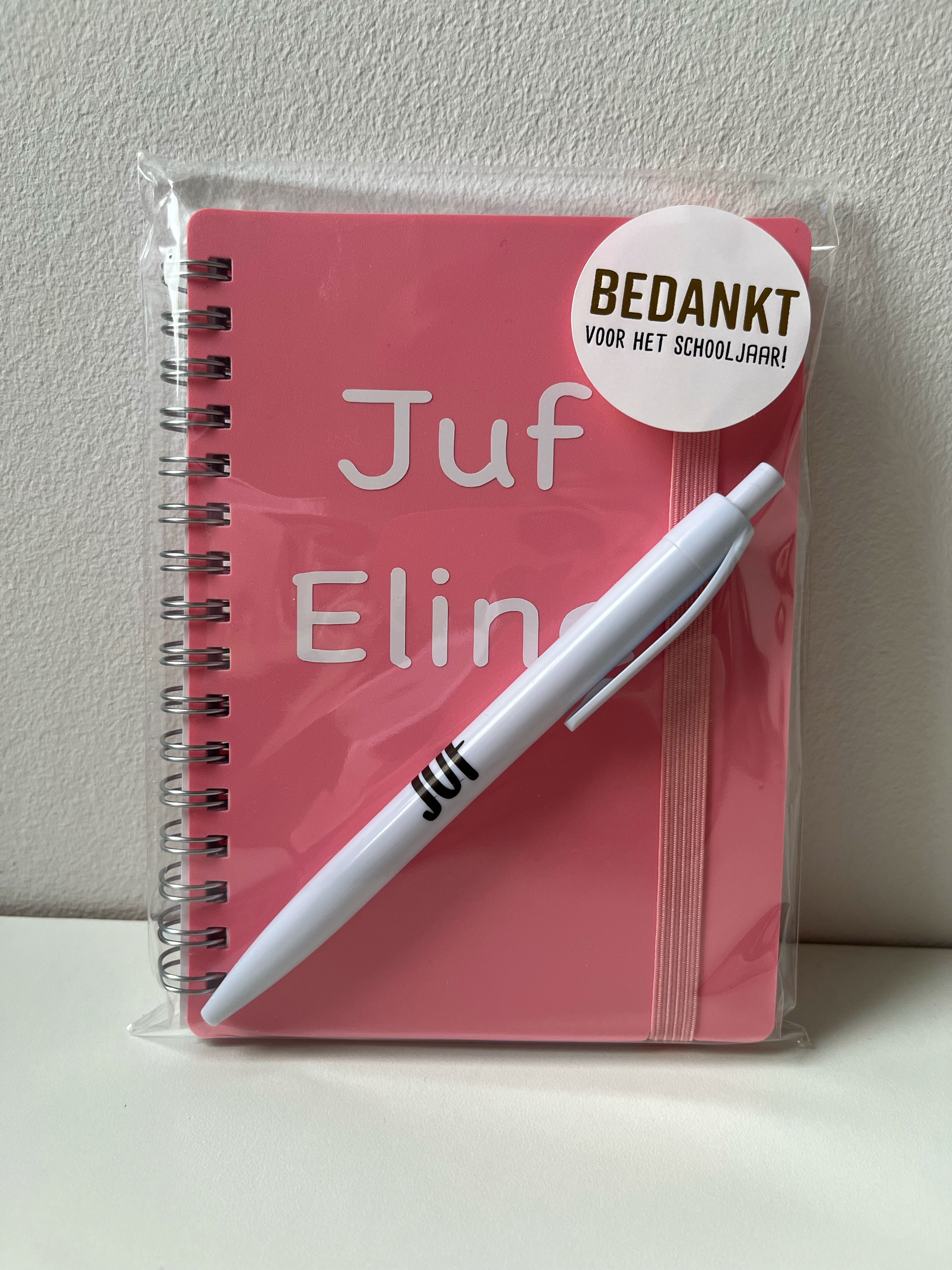 Notitieboekje juf met naam