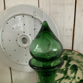 Vintage Empoli stopfles van groen glas