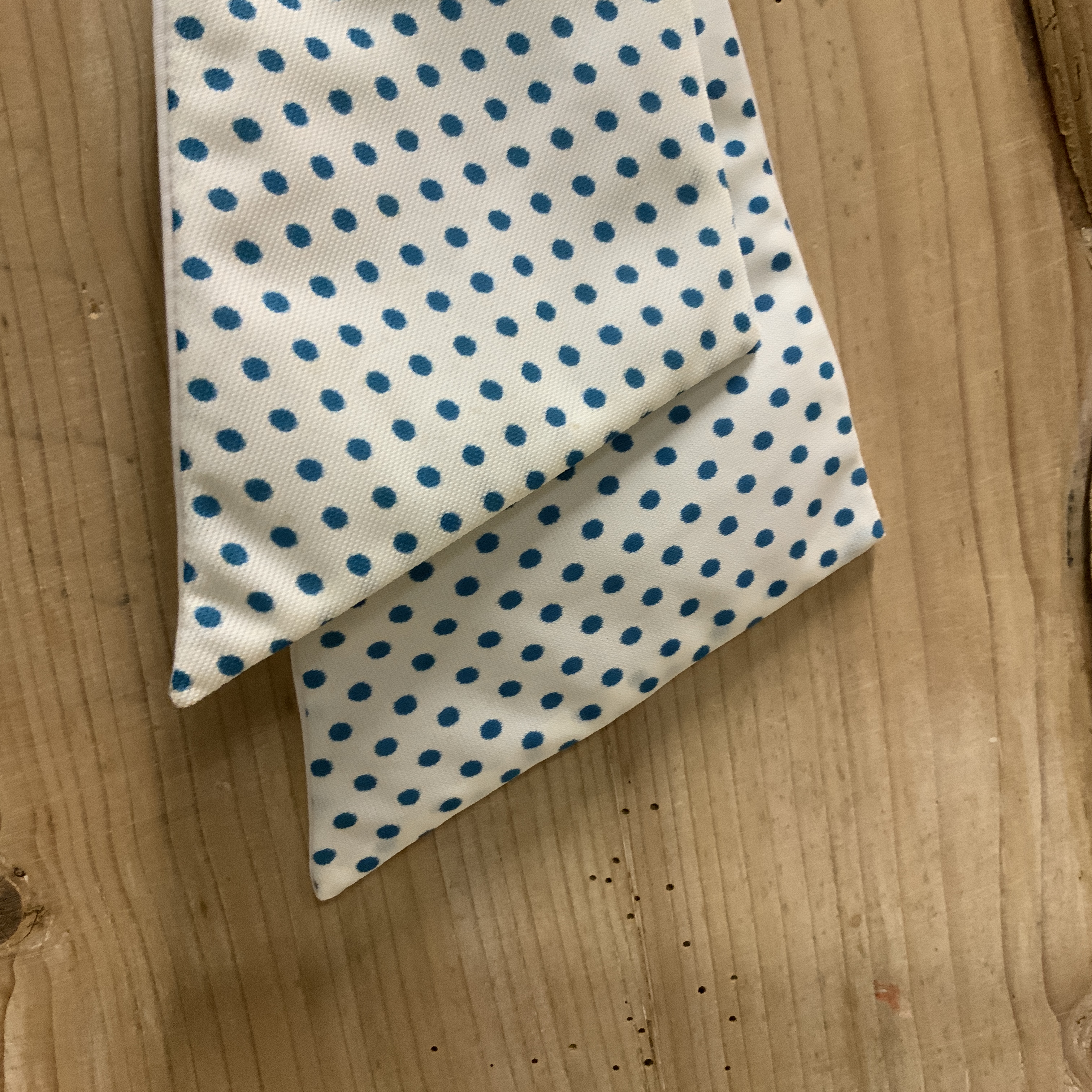 Blauw gestipt, vintage nep kraagje