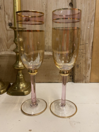 Set van 2 champagne glazen