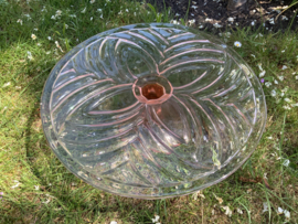 Gebaksschaal van roze persglas