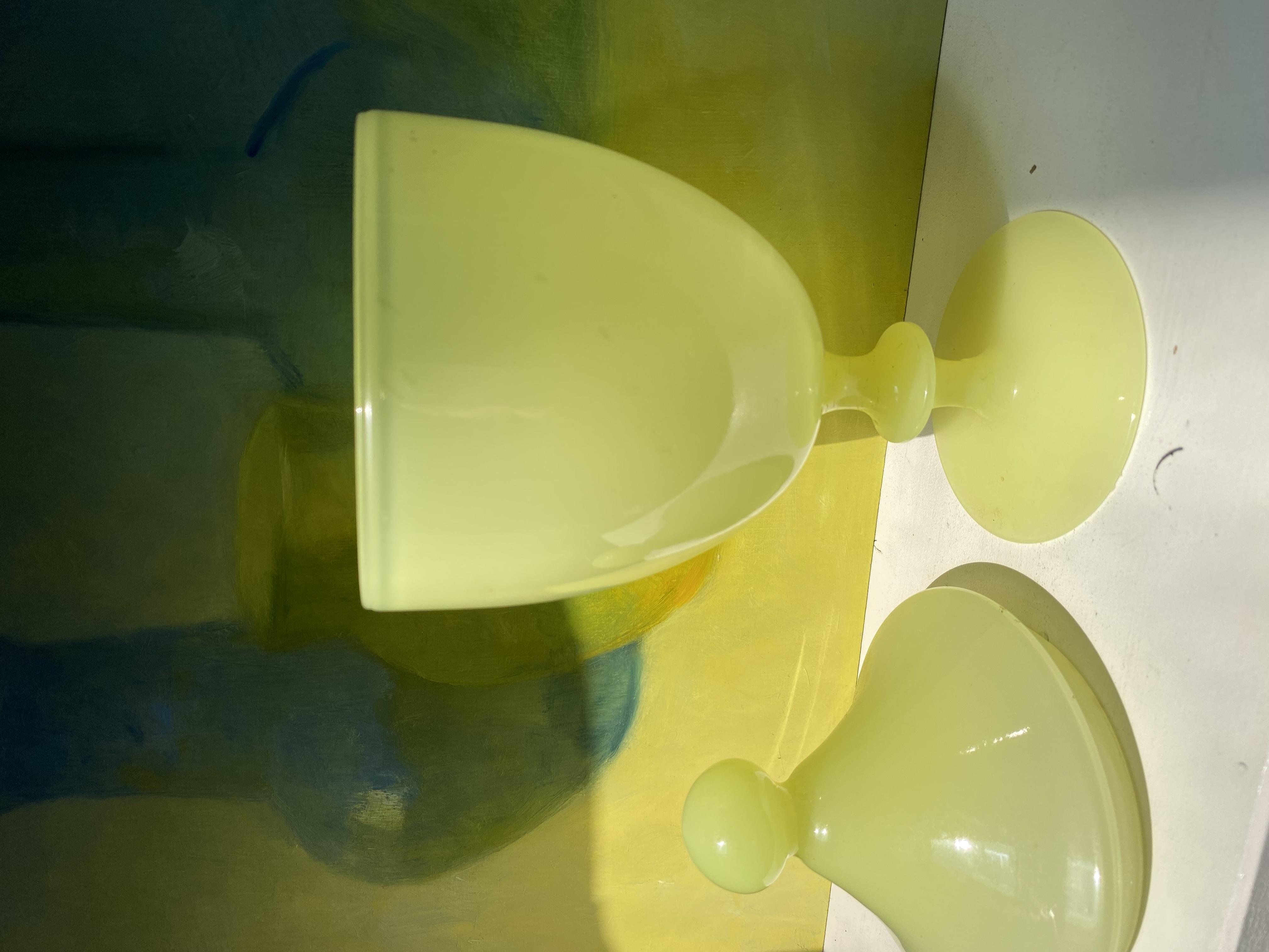 Bonbonnière,  geel glas