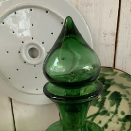 Vintage Empoli stopfles van groen glas