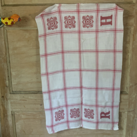 Linnen droogdoek met borduur