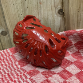 Rood emaille zeepbakje
