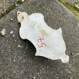 Antiek wijwaterbakje, porselein.