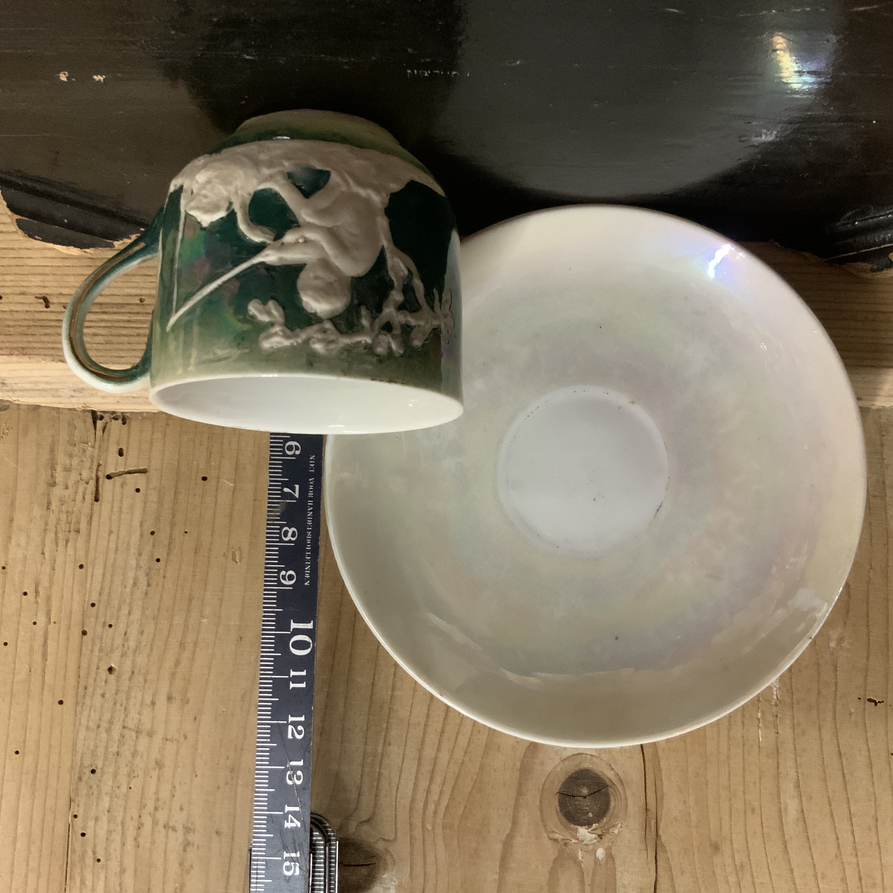 Set van 5 antieke kop en schoteltjes