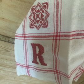 Linnen droogdoek met borduur