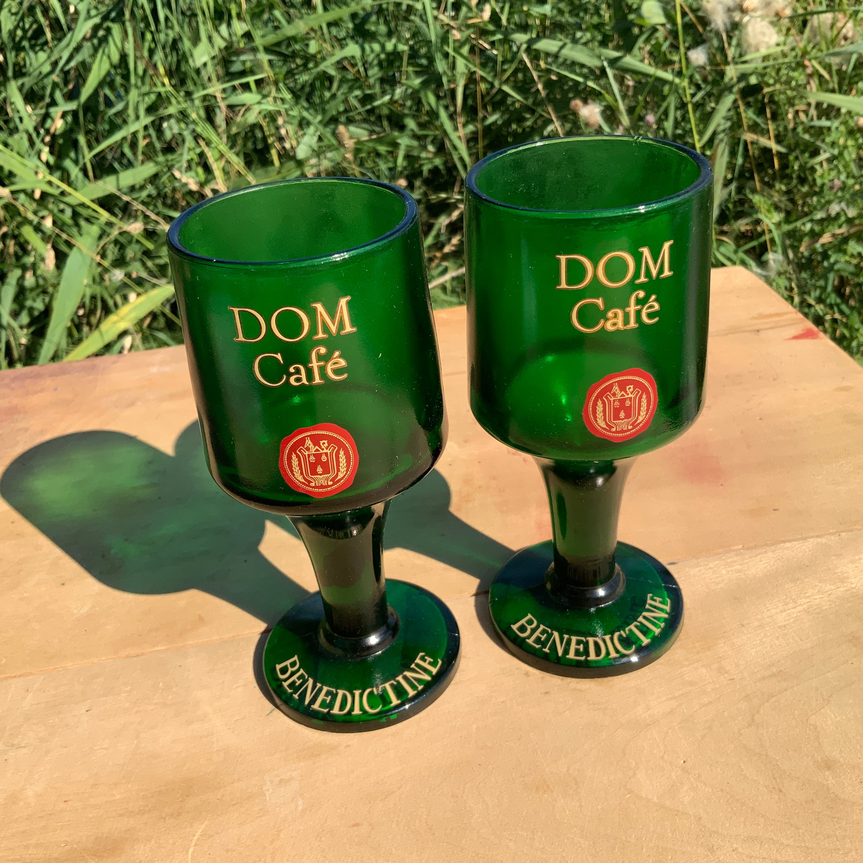 Set van 2 vintage DOM CAFE BENEDICTINE glazen