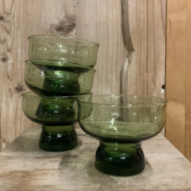 Groene, vintage  dessert glazen