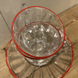Set van 2 DURALEX thee- of punch kop en schotels