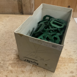 Vintage, celluloid gesp, groen.