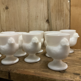 Witte eierdopjes van persglas LUMINARC