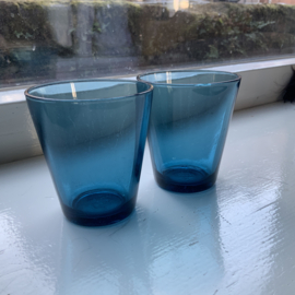 Set van 2 blauwe VERECO waterglaasjes