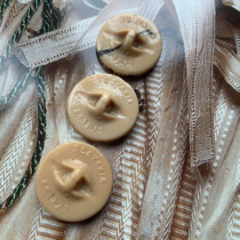 Glazen knopen, beige