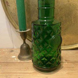 Vintage fles met stop van groen glas
