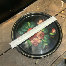 Handbeschilderd, metalen dienblad
