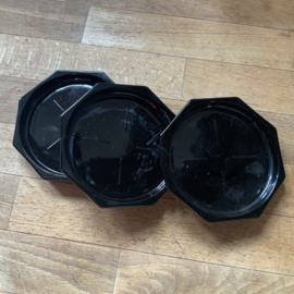 Zwarte glazen onderzetters, Arcopal, luminarc. OCTIME