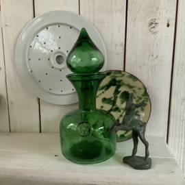Vintage Empoli stopfles van groen glas