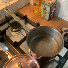Brocante, koperen sauspannetje