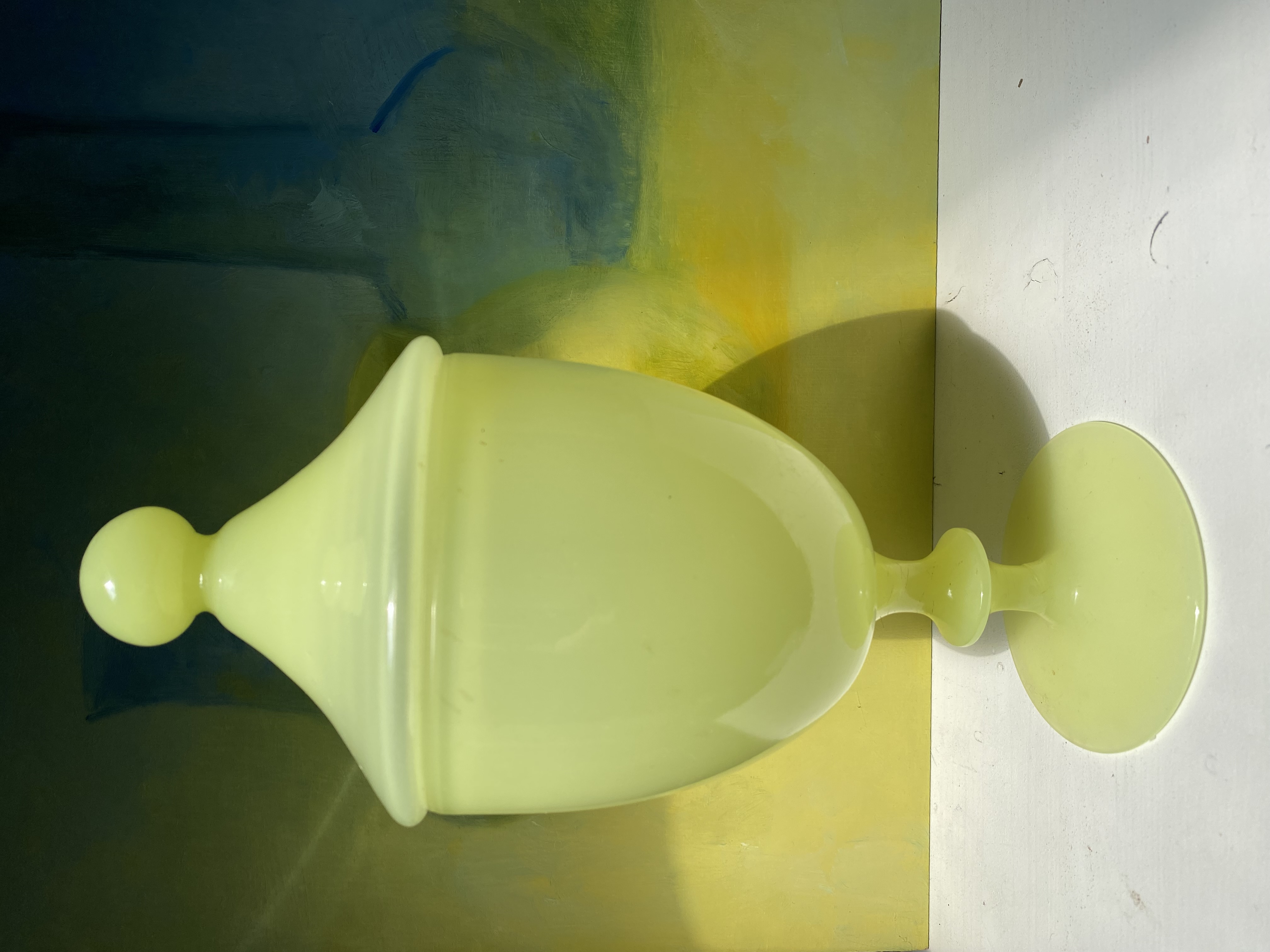 Bonbonnière,  geel glas