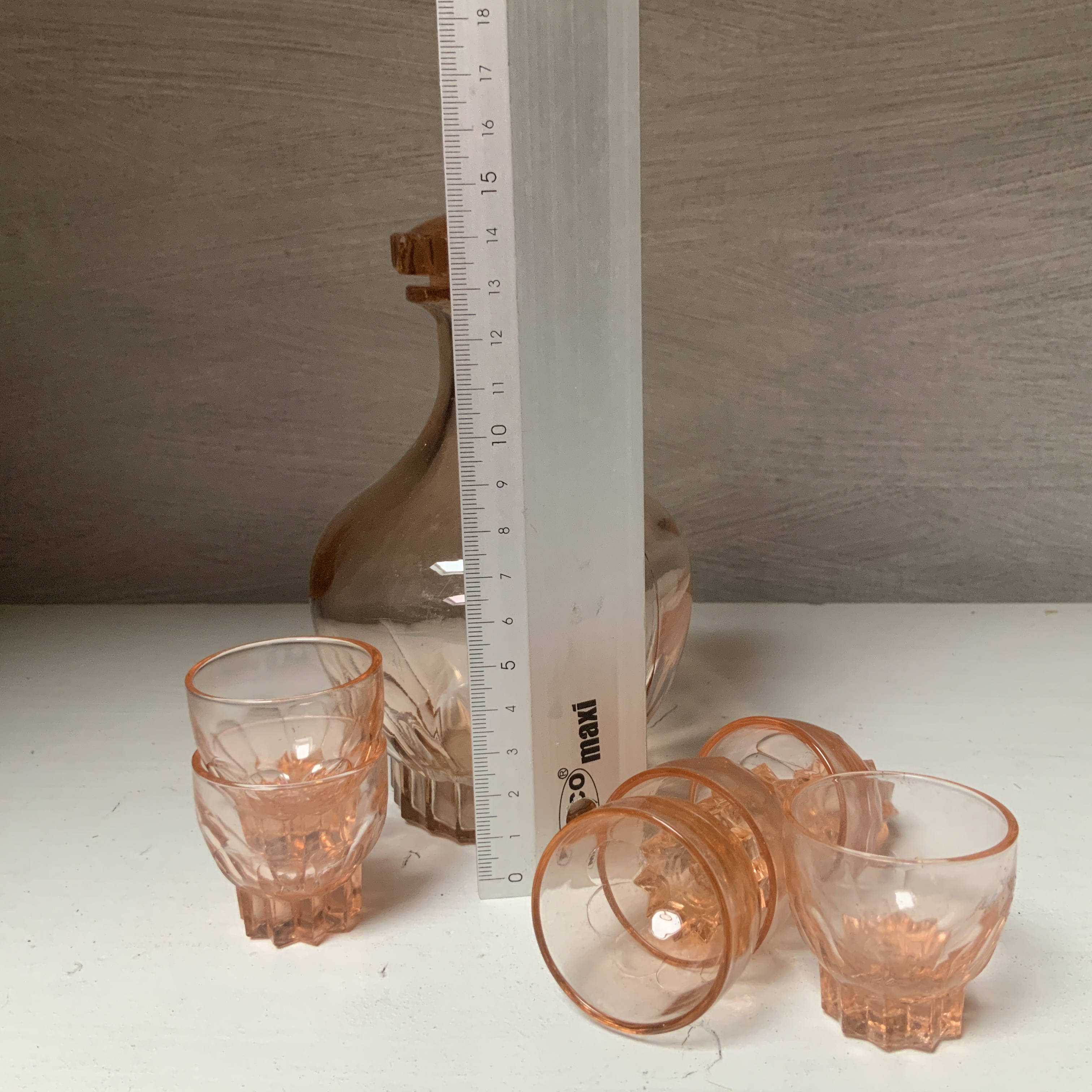 Likeursetje roze persglas