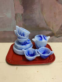 Art deco kinderserviesje, persglas