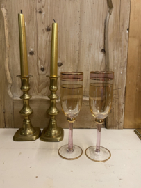 Set van 2 champagne glazen
