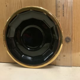 PILLIVUYT kop en schotel zwart met gouden rand