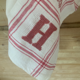 Linnen droogdoek met borduur