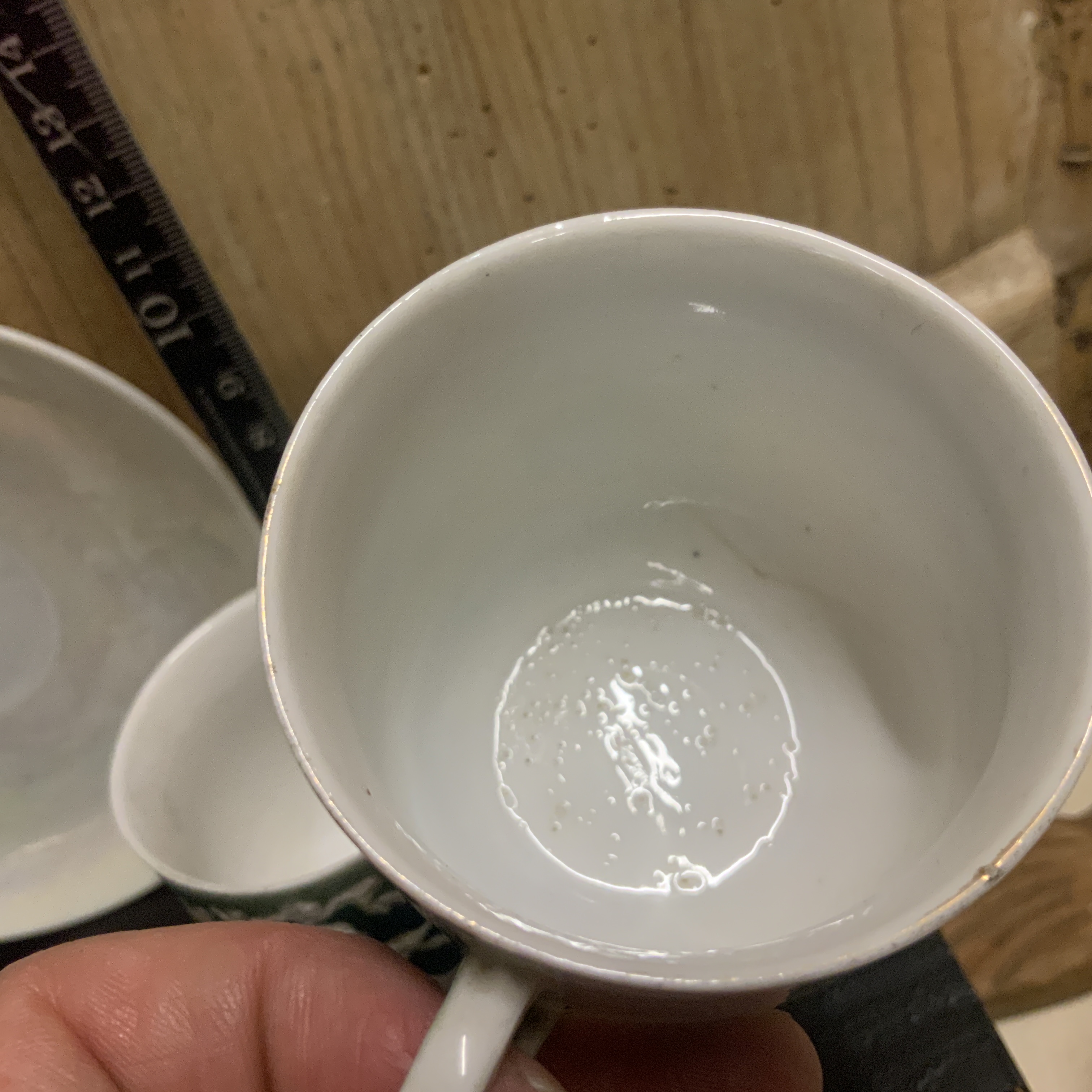 Set van 5 antieke kop en schoteltjes