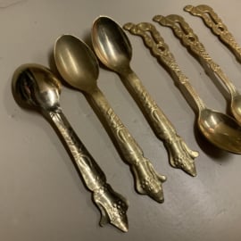 Set van 6 vintage souvenir lepeltjes