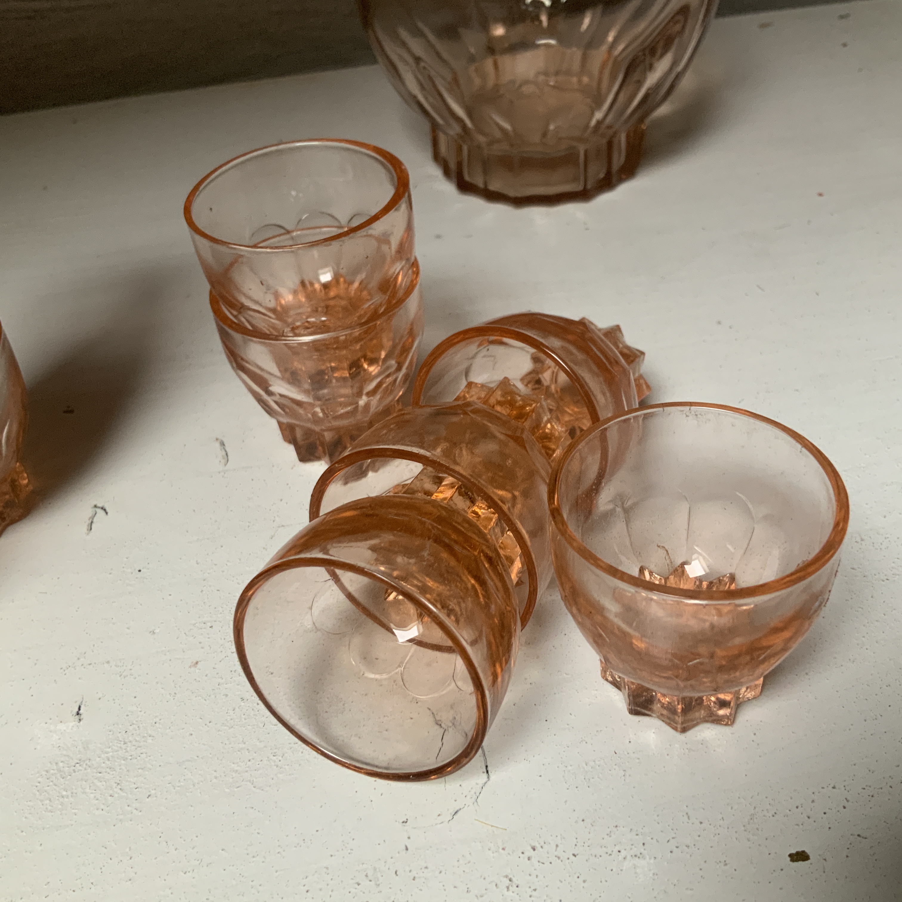 Likeursetje roze persglas