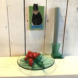 Verdeelschaaltje van groen persglas