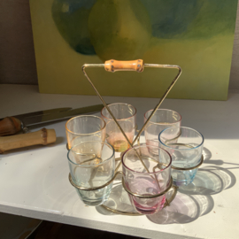Vintage borrelset / shotglaasjes