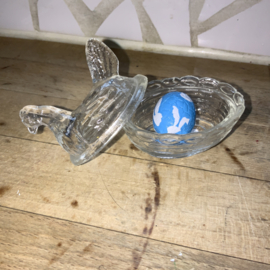 Klein kip doosje van glas