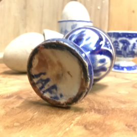 Blauw wit eierdopje