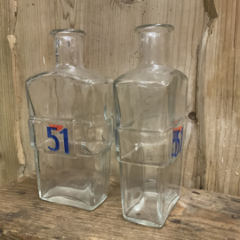 Glazen, vintage PASTIS 51 fles