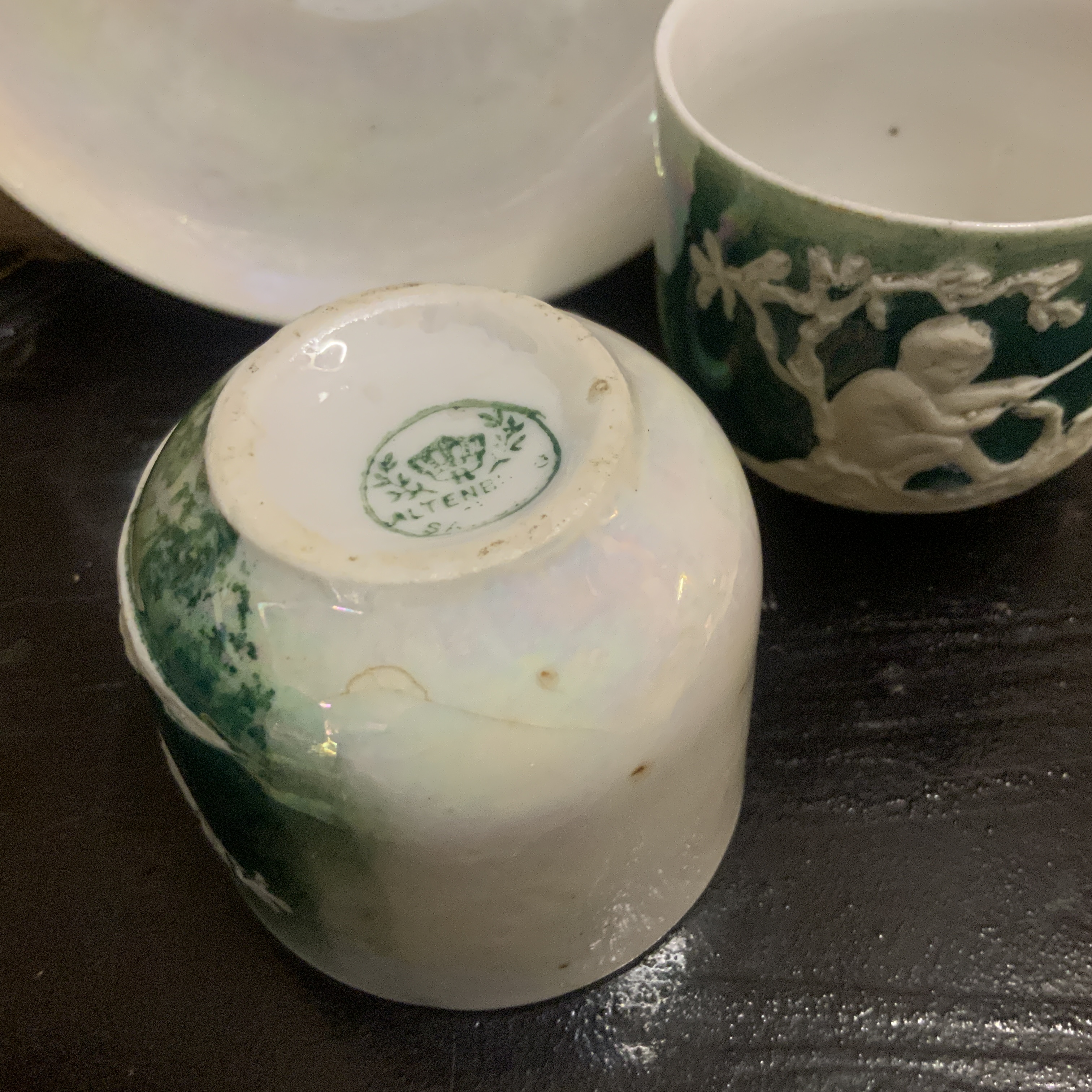 Set van 5 antieke kop en schoteltjes