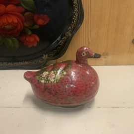 Papier maché doosje eend