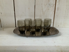 Set borrelglaasjes van rookglas