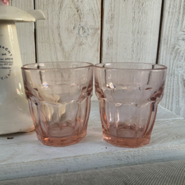 Set van 2 roze waterglazen