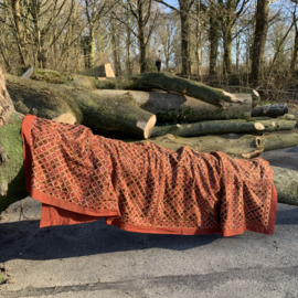 Vintage sprei/ wandkleed uit India met spiegeltjes