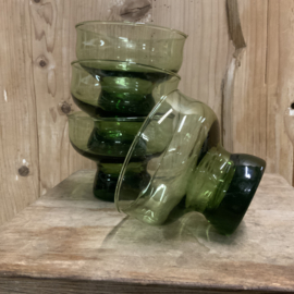 Groene, vintage  dessert glazen