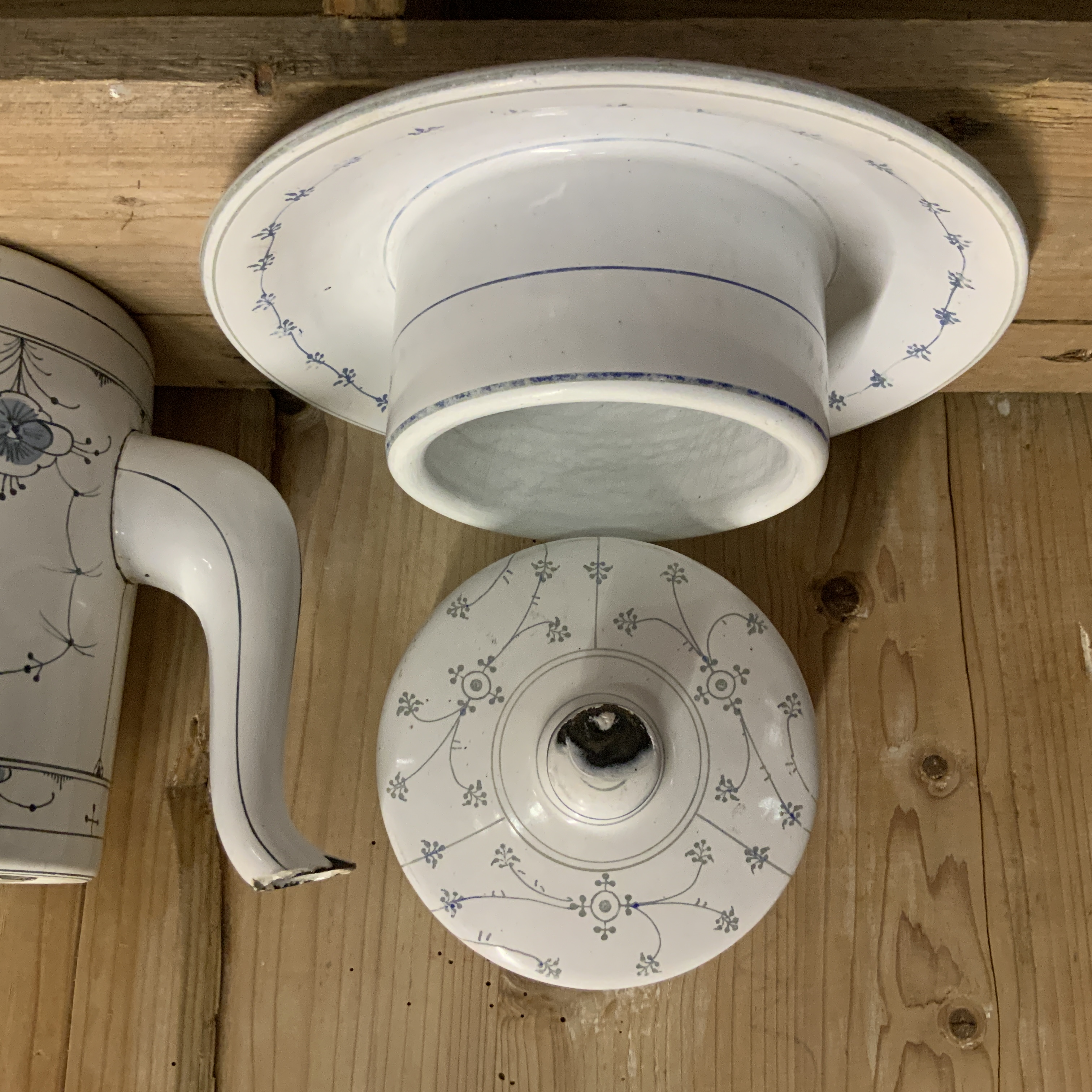 Emaille botervloot BLAU SAKS