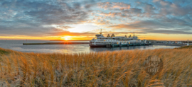 Texelstroom in Haven, ringen in de hoeken.