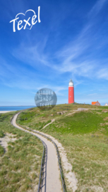 Texel strandlaken vuurtoren. (Met Texel logo)