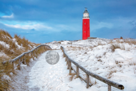 Vuurtoren in de Sneeuw, Fleece Deken.