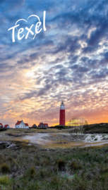 Texel strandlaken vuurtoren. (Met Texel logo)