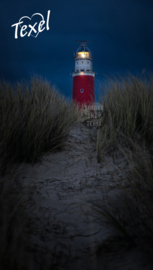 Texel strandlaken vuurtoren. (Met Texel logo)